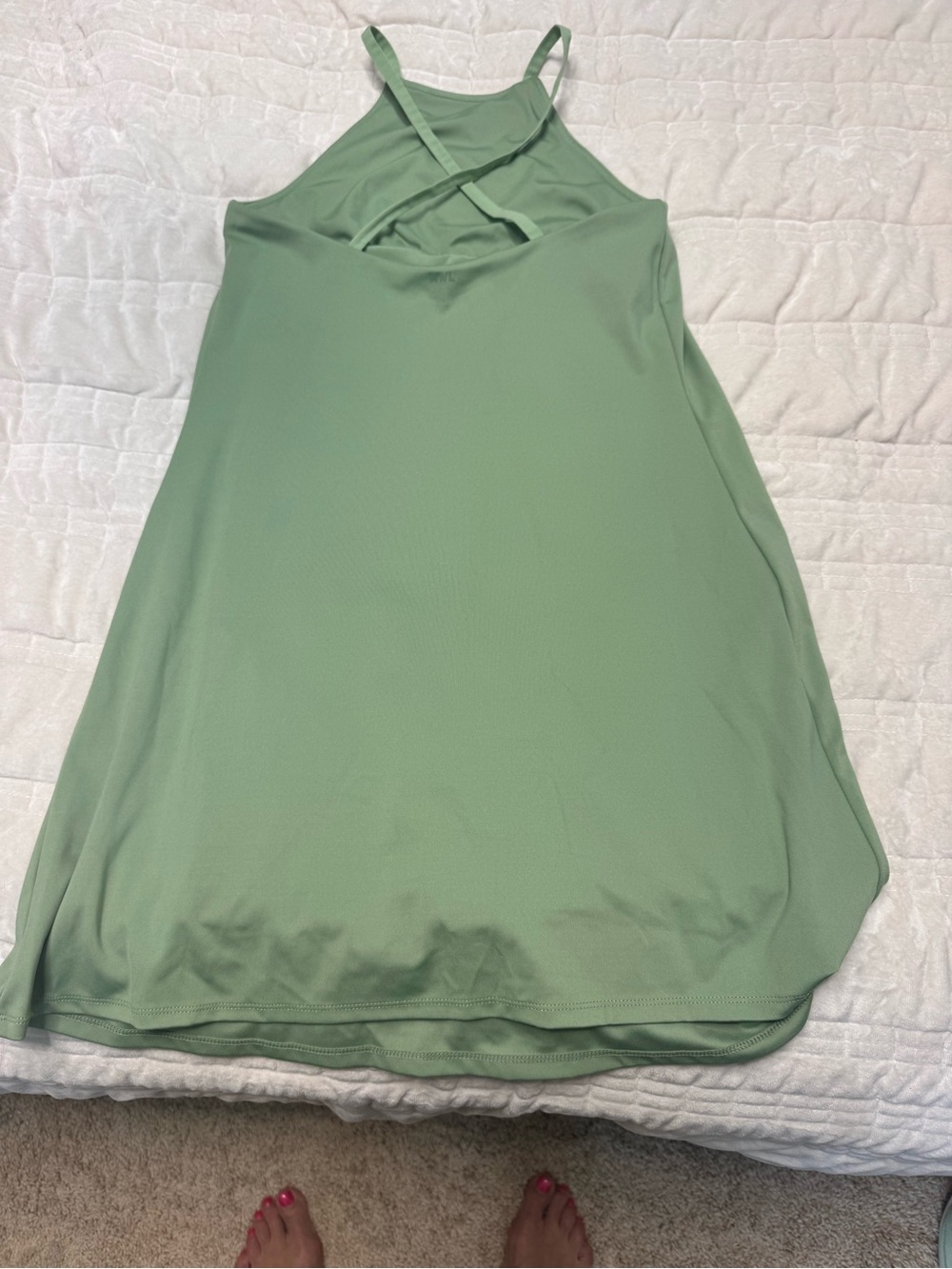 Madewell Sage Green Mini Athletic Dress with Crisscross Back